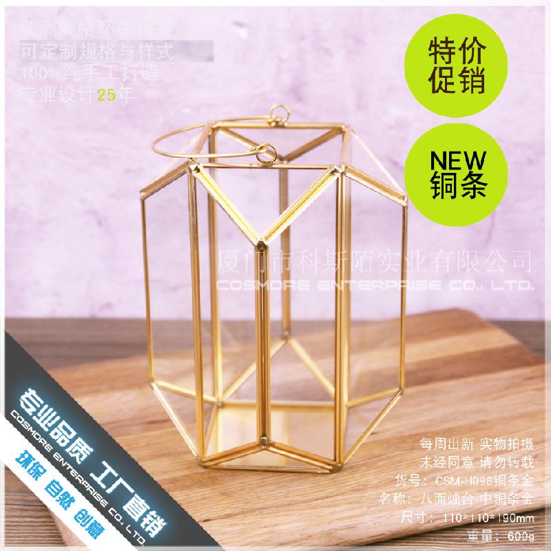 Chậu Đa Giác DG-173 Đèn lồng thủy tinh, bàn đèn nến phòng ngừa gió, đồ trang trí cưới