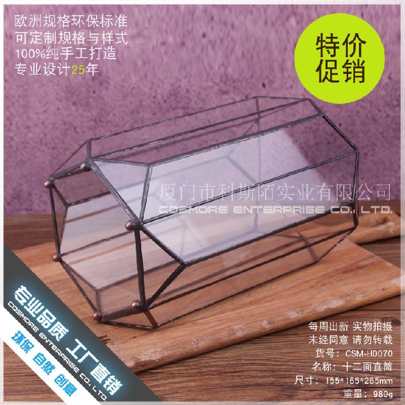 Chậu Đa Giác DG-223 Bình đèn phong thủy, vỏ thủy tinh, ánh sáng bữa tối, sản phẩm nghệ thuật, hộp che chống bụi, hộp gỗ, bát hoa, bát hoa