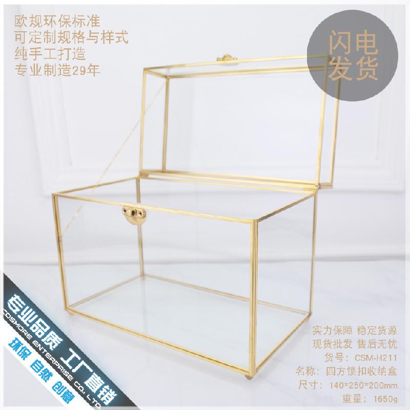 Chậu Đa Giác DG-129 Hộp trang sức kính hoa biểu cường Đức với nắp bảo vệ bụi