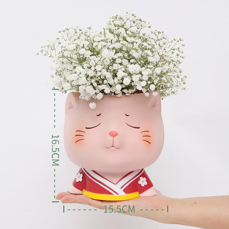 Chậu Cây Resin Chậu cây mọng nước hình nai con resin, đồ trang trí bánh kem, xe hơi và bàn làm việc (RG-160)