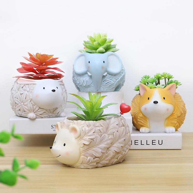 Chậu Cây Resin Chậu cây mọng nước hình động vật resin, chậu mini trang trí nhà, văn phòng và tiểu cảnh (RG-263)