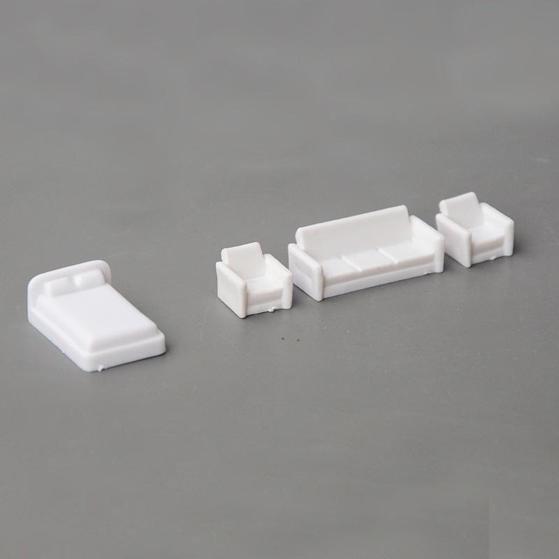 Mô hình nội thất mini giường sofa màu trắng 1/100 (JY-305)
