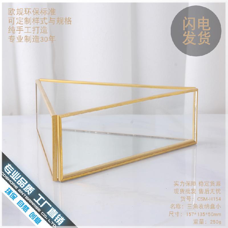 Chậu Đa Giác DG-109 Bát tròn đồng vàng phong cách Âu cổ, kẹp kính tam giác