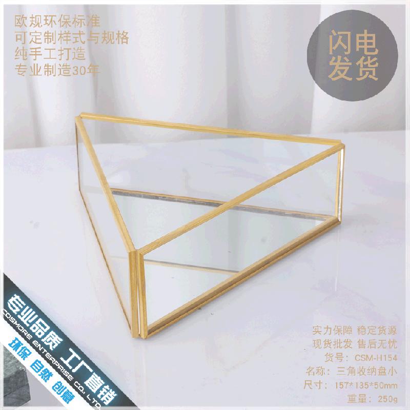 Chậu Đa Giác DG-109 Bát tròn đồng vàng phong cách Âu cổ, kẹp kính tam giác