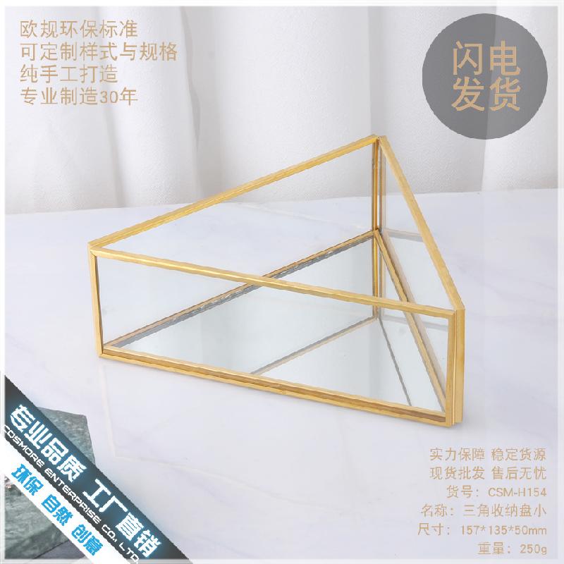 Chậu Đa Giác DG-109 Bát tròn đồng vàng phong cách Âu cổ, kẹp kính tam giác