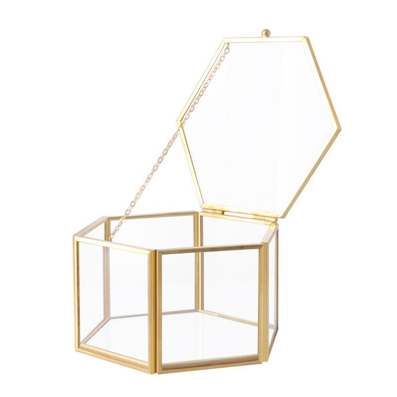 Hộp kính viền đồng đựng trang sức (DG-124)