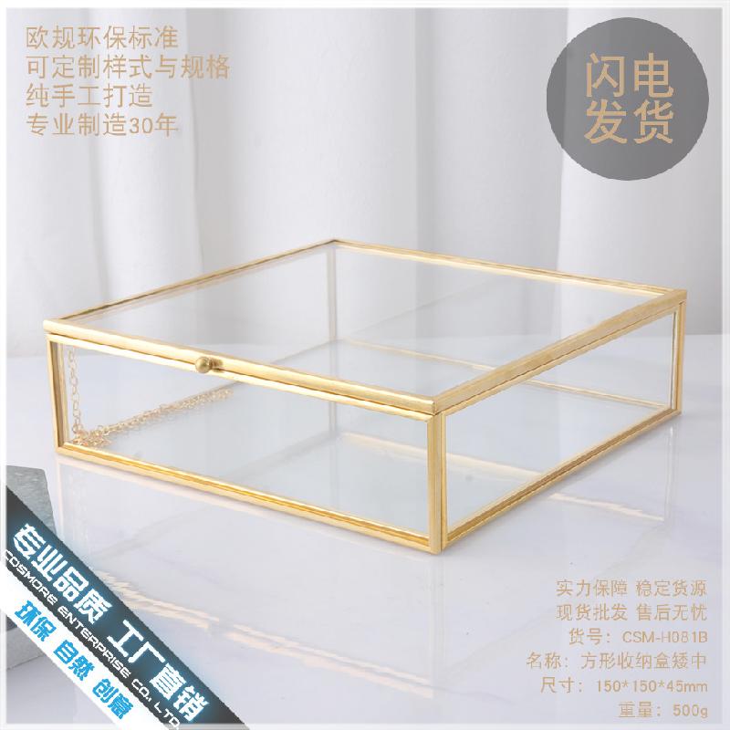 Chậu Đa Giác DG-107 Hộp trang sức kính vàng hiện đại đơn giản