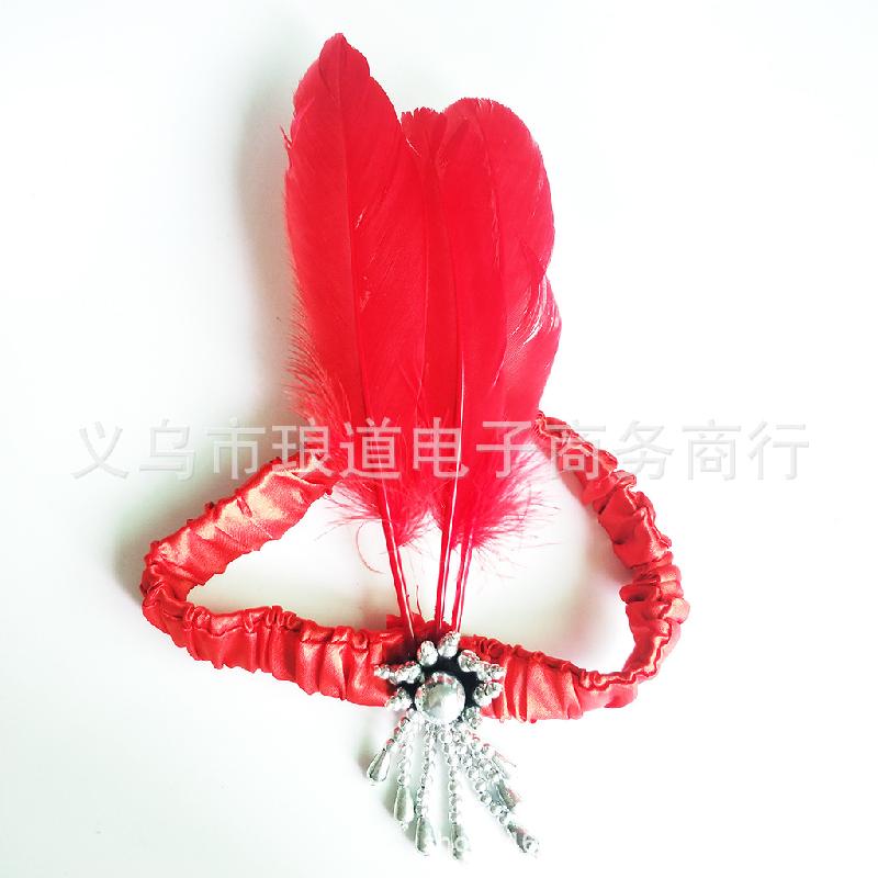 Trang Trí Noel Đầu băng 1920s Gatsby: Đầu băng có hạt và lông vũ, phụ kiện tiệc, trang trí đầu, lông đà điểu.