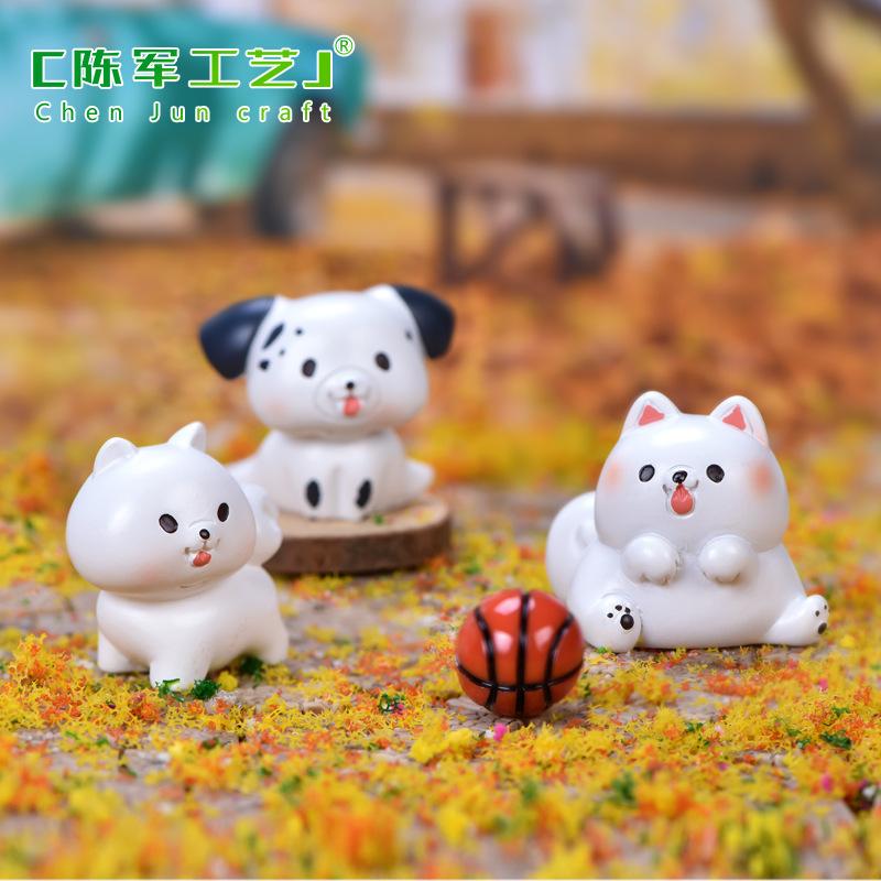 Gia đình chó Corgi, Samoyed trang trí chậu cây mini (ZC-642)