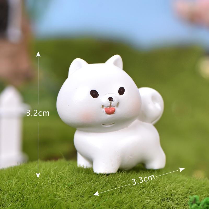 Gia đình chó Corgi, Samoyed trang trí chậu cây mini (ZC-642)