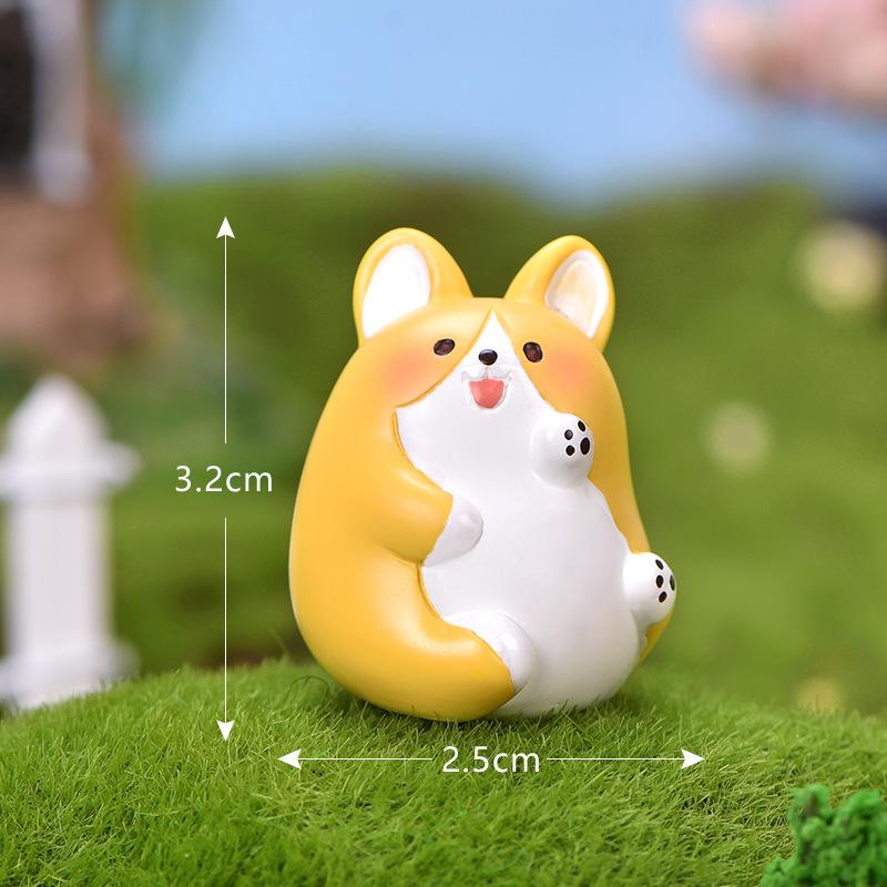 Gia đình chó Corgi, Samoyed trang trí chậu cây mini (ZC-642)