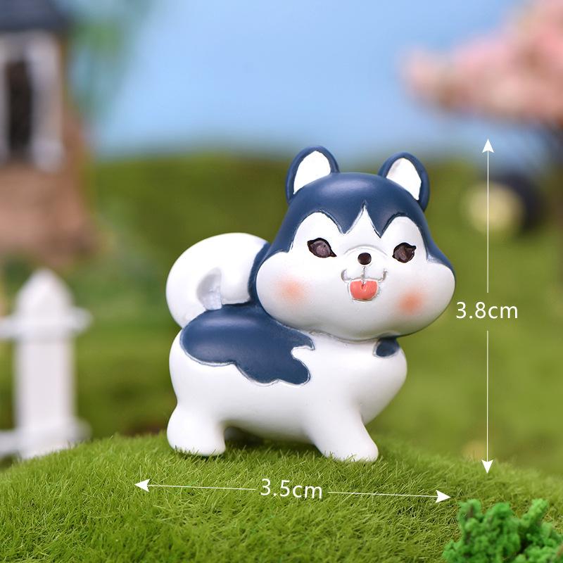 Gia đình chó Corgi, Samoyed trang trí chậu cây mini (ZC-642)