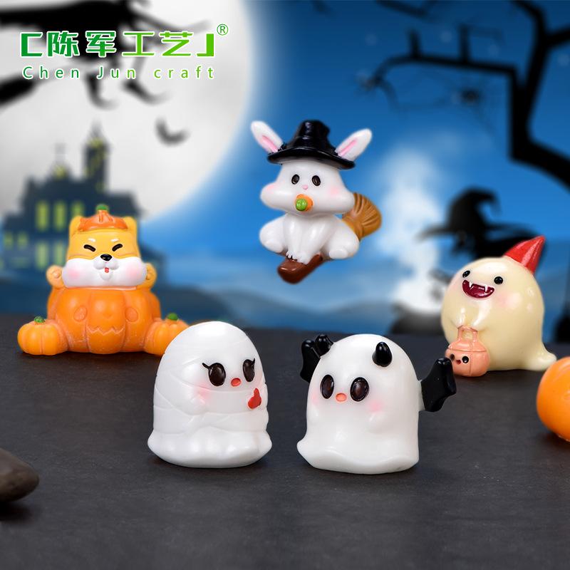 Tiểu cảnh ma và bí ngô Halloween, phụ kiện trang trí cây cảnh (ZC-545)