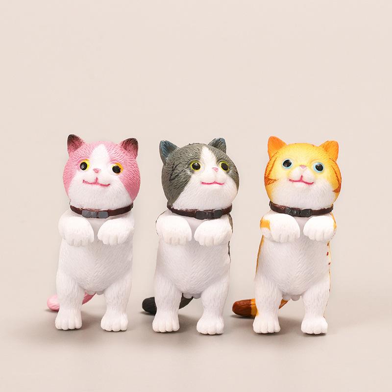 6 mẫu bộ đồ chơi mèo đứng để làm quà tặng phụ kiện đồ họa truyện tranh nhỏ mèo con vật búp bê đồ nhỏ cảnh quan. ZZ-796