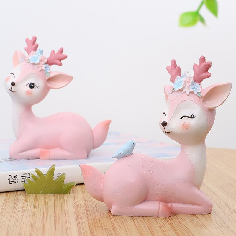 Chậu Cây Resin Tượng hươu sao resin mini trang trí xe hơi, đồ trang trí nhà, phụ kiện bàn làm việc (RG-97)