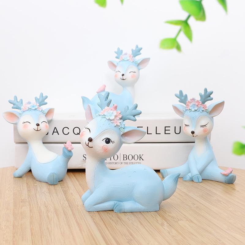 Chậu Cây Resin Tượng hươu sao resin mini trang trí xe hơi, đồ trang trí nhà, phụ kiện bàn làm việc (RG-97)