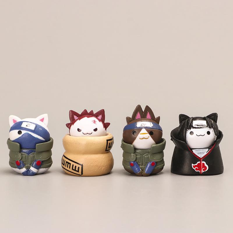 8 bức tranh đồ chơi tay của mèo Naruto: Mèo nhỏ, Mỹ Nhân, Zabuza, Kaka, Iruka, Haruno, Yota, Kakuzu. ZZ-3