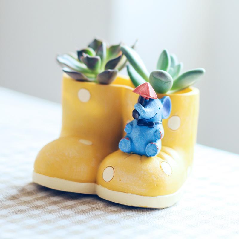 Chậu Cây Resin Chậu cây mọng nước hình túi tiền resin, chậu mini trang trí bàn, cây xanh và tiểu cảnh (RG-147)