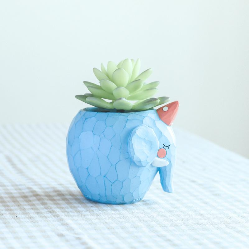 Chậu Cây Resin Chậu cây mọng nước hình cá voi resin phong cách Zakka, chậu mini để bàn, ban công và sân vườn (RG-146)