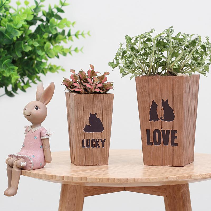 Chậu Cây Resin Chậu cây resin hình vuông cỡ lớn, chậu cây trang trí khách sạn, văn phòng và sân vườn (RG-276)