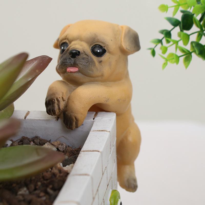 Chậu Cây Resin Tượng chó resin leo bể phong cách Zakka, phụ kiện tiểu cảnh hồ cá, chậu cây và bể bò sát (RG-275)