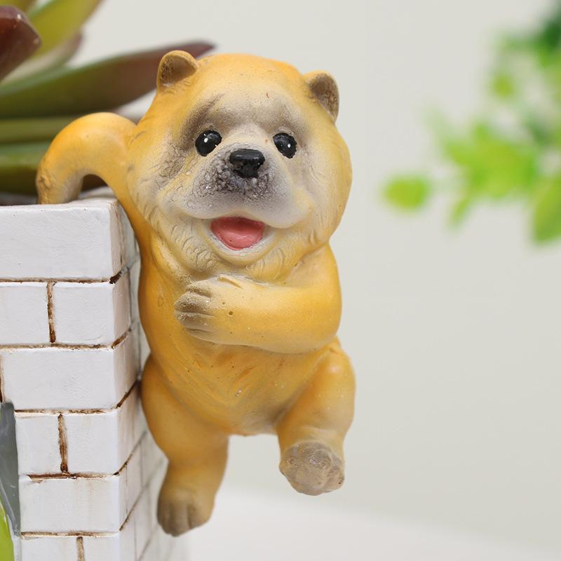 Chậu Cây Resin Tượng chó resin leo bể phong cách Zakka, phụ kiện tiểu cảnh hồ cá, chậu cây và bể bò sát (RG-275)