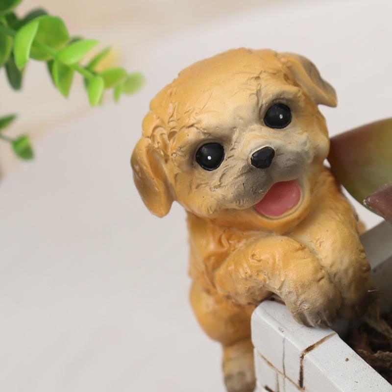 Chậu Cây Resin Tượng chó resin leo bể phong cách Zakka, phụ kiện tiểu cảnh hồ cá, chậu cây và bể bò sát (RG-275)