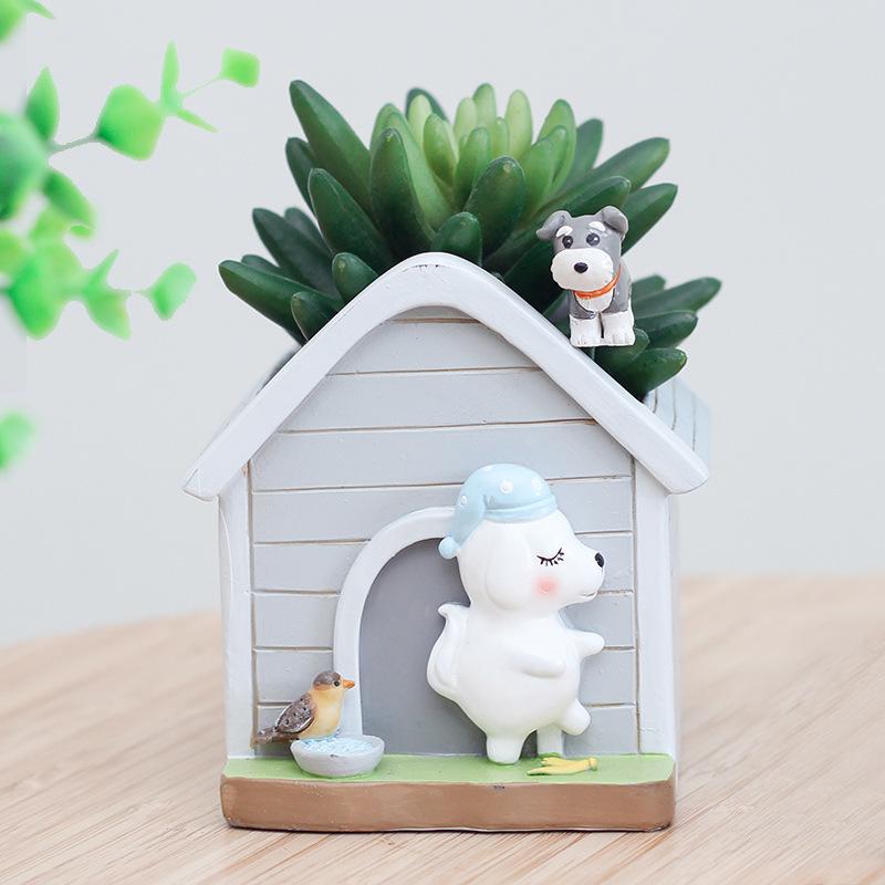 Chậu Cây Resin Chậu cây mọng nước hoạt hình resin, chậu mini trang trí nhà, ban công, sân vườn và tiểu cảnh (RG-273)