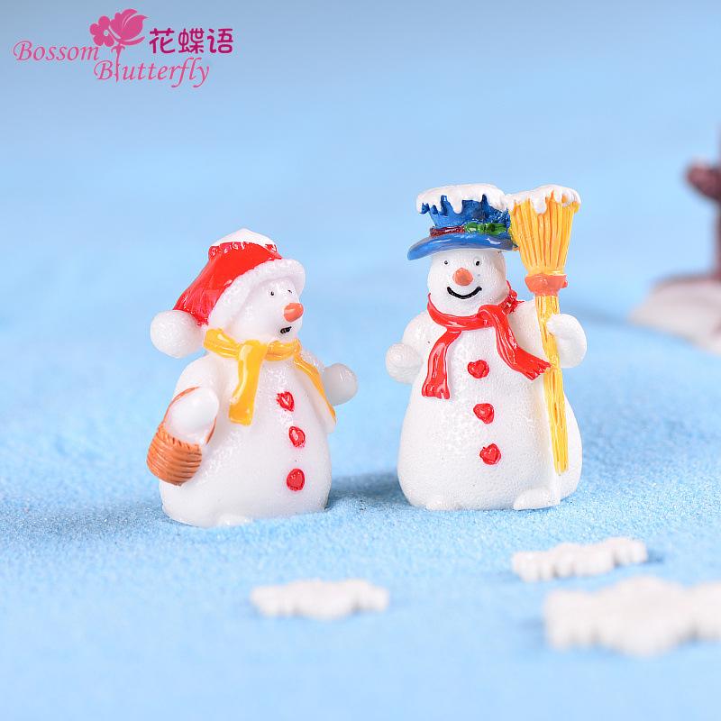 Tiểu cảnh Noel cặp đôi người tuyết quét tuyết trang trí (ZC-1189)