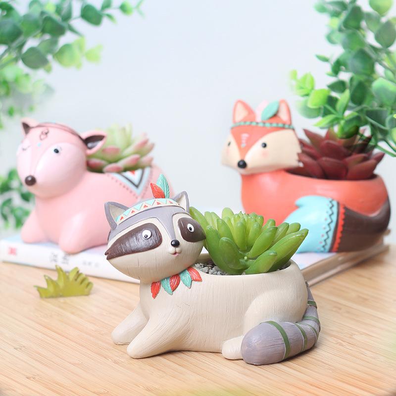 Chậu Cây Resin Chậu cây mọng nước resin phong cách Mỹ, chậu mini để bàn văn phòng, đồ trang trí tiệc (RG-142)