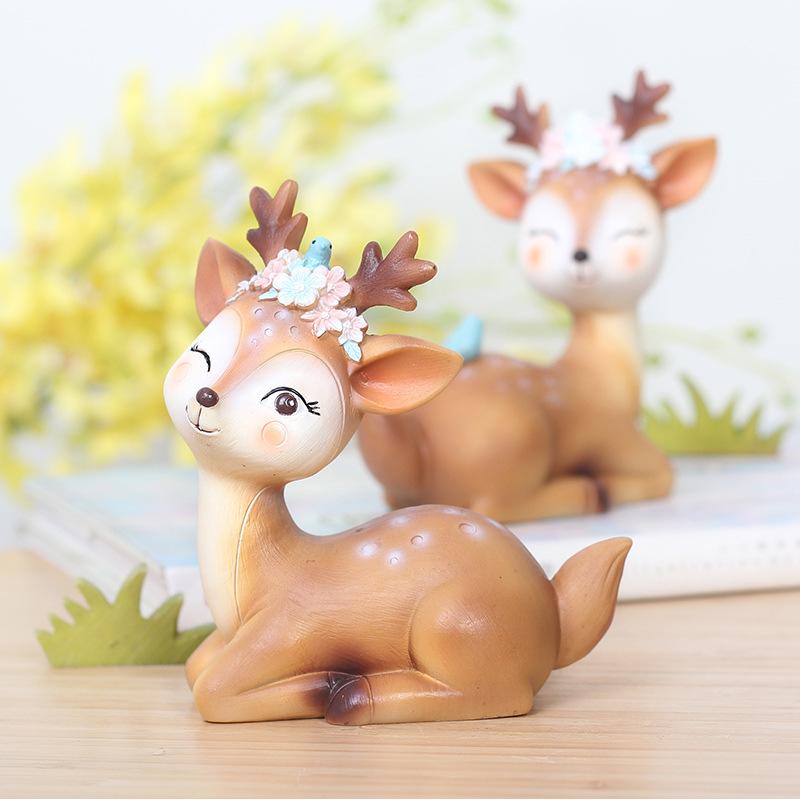 Chậu Cây Resin Tượng hươu sao resin mini trang trí xe hơi, đồ trang trí nhà, phụ kiện bàn làm việc (RG-97)