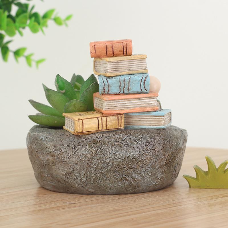 Chậu Cây Resin Chậu cây mọng nước resin phong cách đồng quê, chậu mini trang trí văn phòng, ban công và tiểu cảnh (RG-184)
