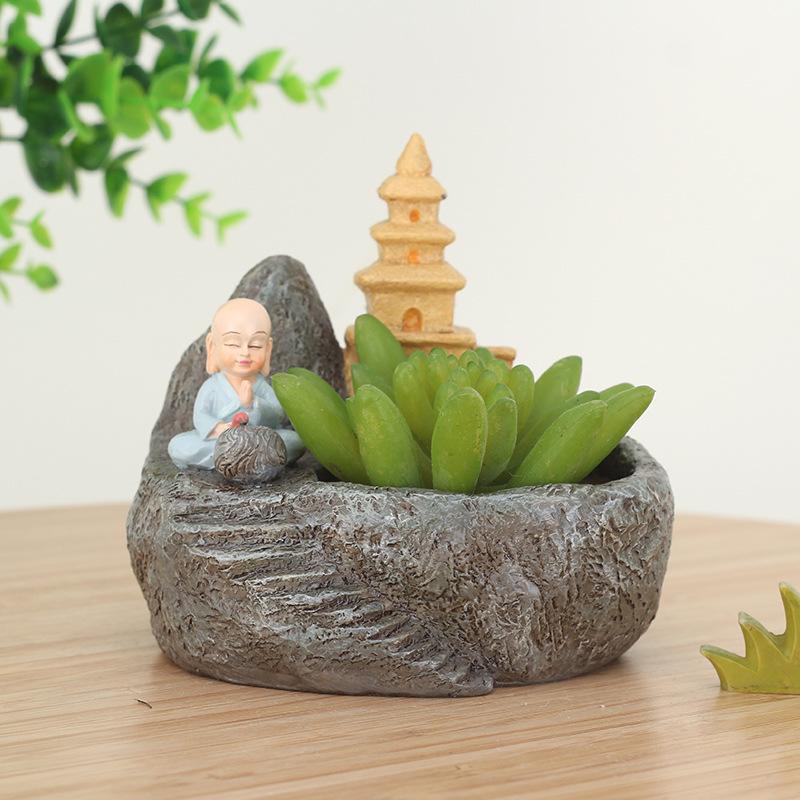 Chậu Cây Resin Chậu cây mọng nước resin phong cách đồng quê, chậu mini trang trí văn phòng, ban công và tiểu cảnh (RG-184)