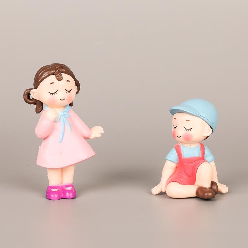 Bộ trang trí cảnh quay sinh nhật bánh ngọt mới, đồ chơi nhỏ để quan sát cặp đôi nam nữ. ZZ-131