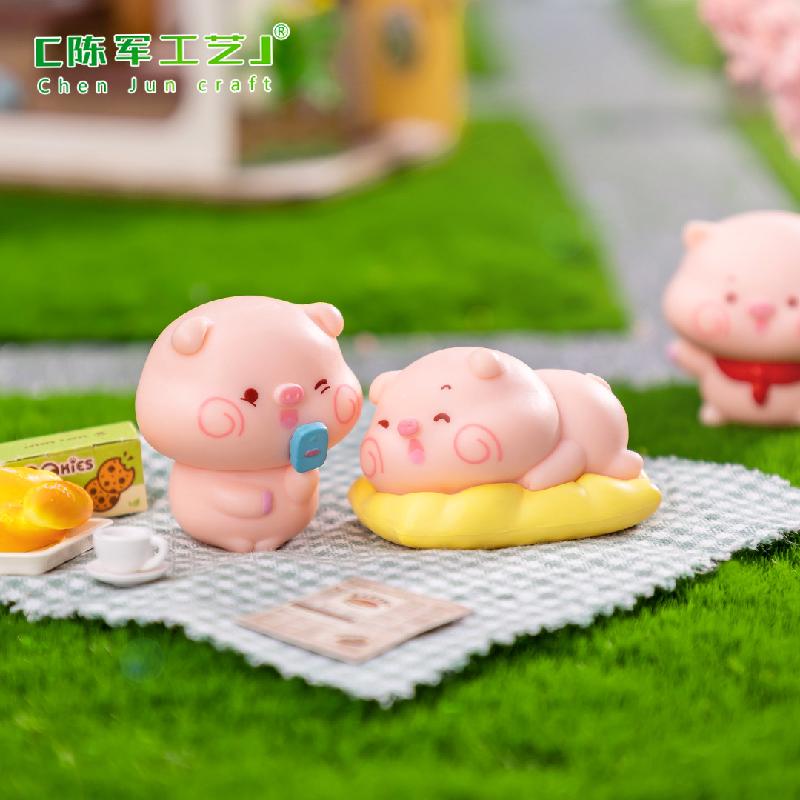 Figurine lợn Piyo đáng yêu - phụ kiện trang trí DIY, mô hình mini chính hãng cho cảnh quan nhỏ và đồ trang trí (ZC-1383)