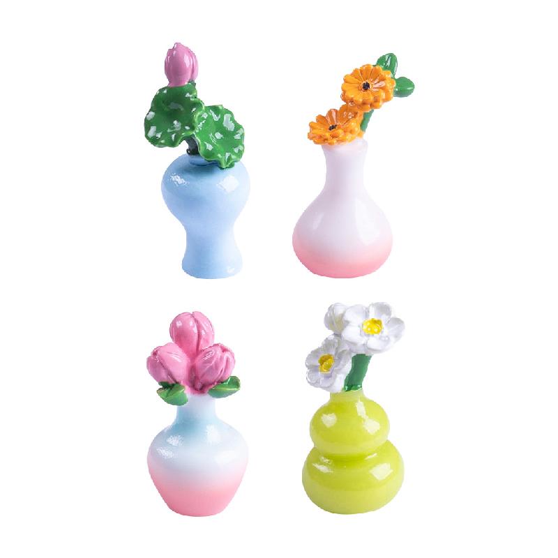 Tiểu cảnh bình hoa cắm tay, búp bê DIY, phụ kiện bàn resin tiểu cảnh mini sáng tạo (ZC-436)