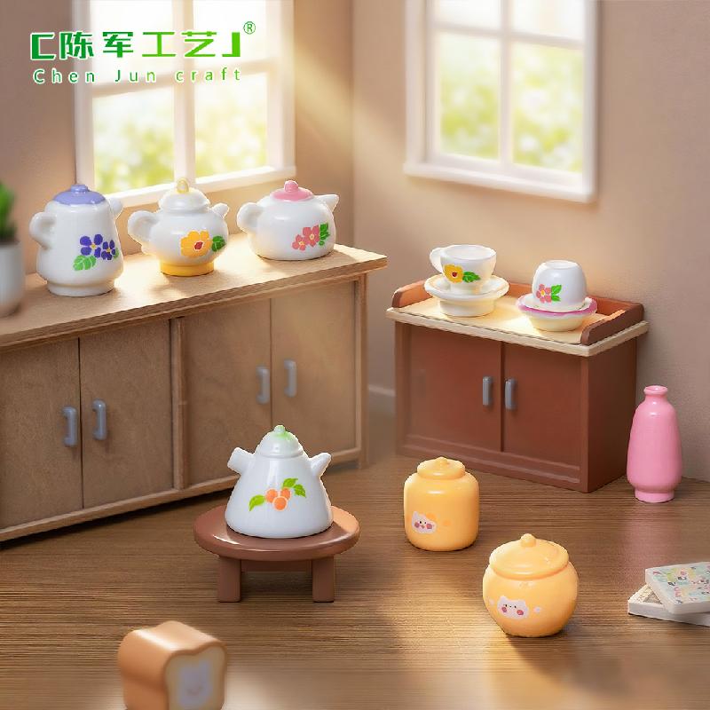 Phụ Kiện Tiểu Cảnh 微景观创意仿真小瓶子罐子盘子娃屋 DIY装饰品配件迷你桌面小摆件