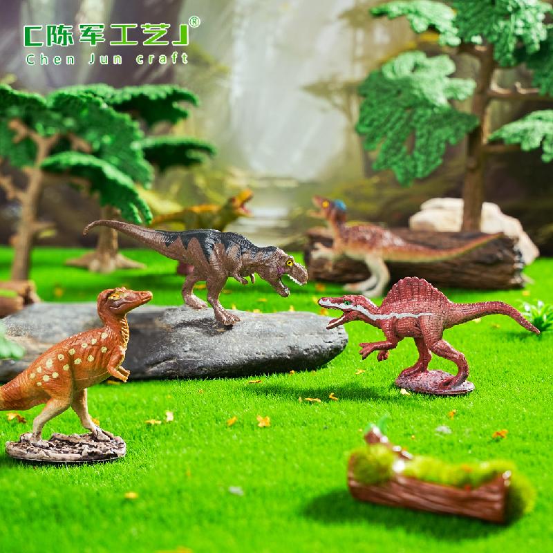Phụ Kiện Tiểu Cảnh 跨境新品微景观创意侏罗纪霸王龙恐龙 DIY装饰配件迷你车载小摆件
