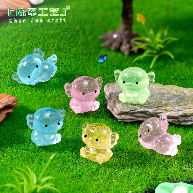 Phụ Kiện Tiểu Cảnh 跨境新品微景观创意夜光胖胖细闪六角龙 DIY装饰品配件迷你小摆件