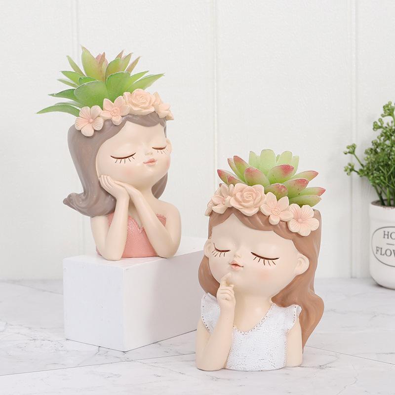 Chậu Cây Resin Chậu cây mọng nước hình hốc cây và động vật resin, chậu mini trang trí cửa sổ và sân vườn (RG-194)