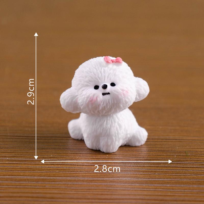 Tiểu cảnh cún trắng dễ thương, búp bê DIY, phụ kiện bàn mini tiểu cảnh đáng yêu (ZC-155)