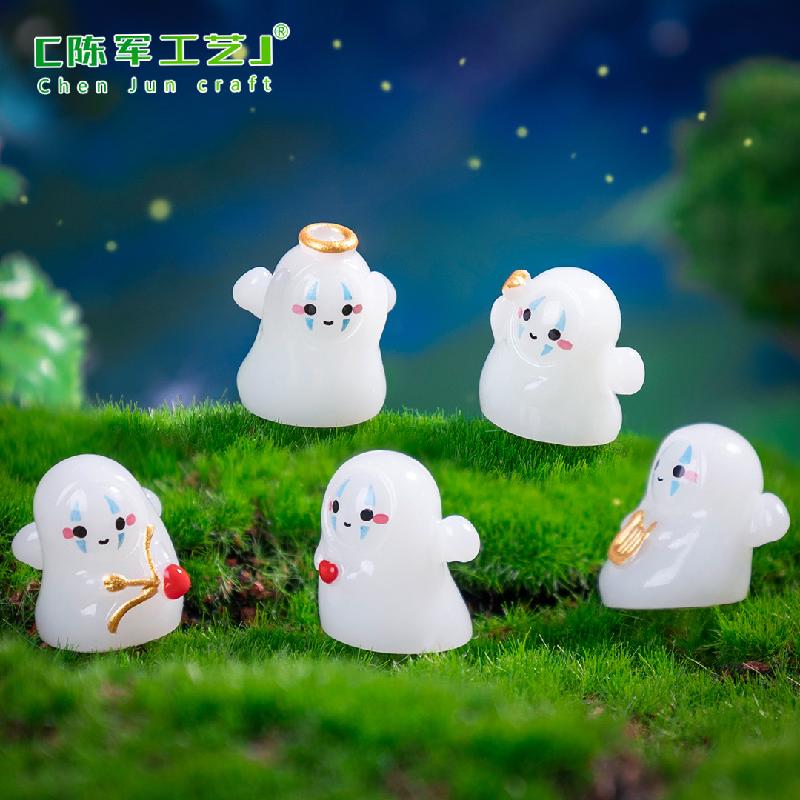 Phụ Kiện Tiểu Cảnh 跨境外贸微景观可爱丘比特夜光小天使 DIY装饰配件迷你树脂小摆件