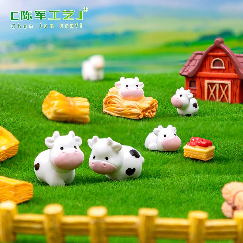Phụ Kiện Tiểu Cảnh 微景观创意可爱牛牛一家园艺造景 DIY装饰品挂配件迷你桌面小摆件