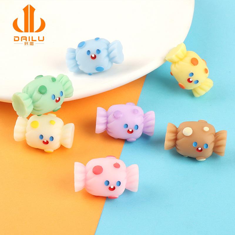 3d立体仿真表情糖果树脂饰品配件 diy奶油胶手机壳发夹材料包批发