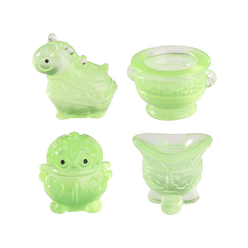 微景观创意复古夜光青铜器斛鼎 DIY装饰品挖宝配件迷你桌面小摆件