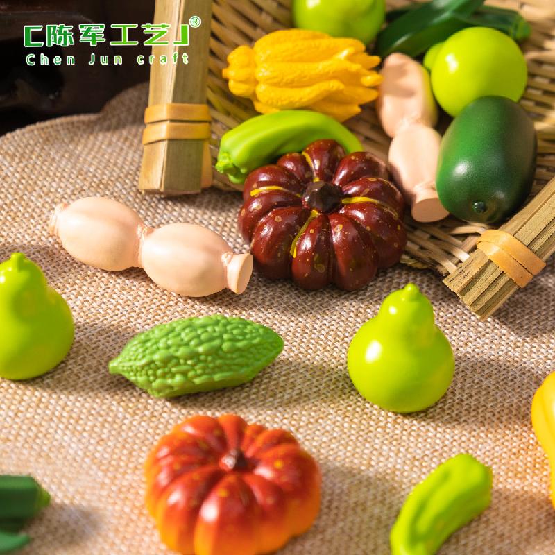 Phụ Kiện Tiểu Cảnh 微景观创意仿真南瓜青椒小蔬菜食玩 diy装饰品发夹配件迷你小摆件