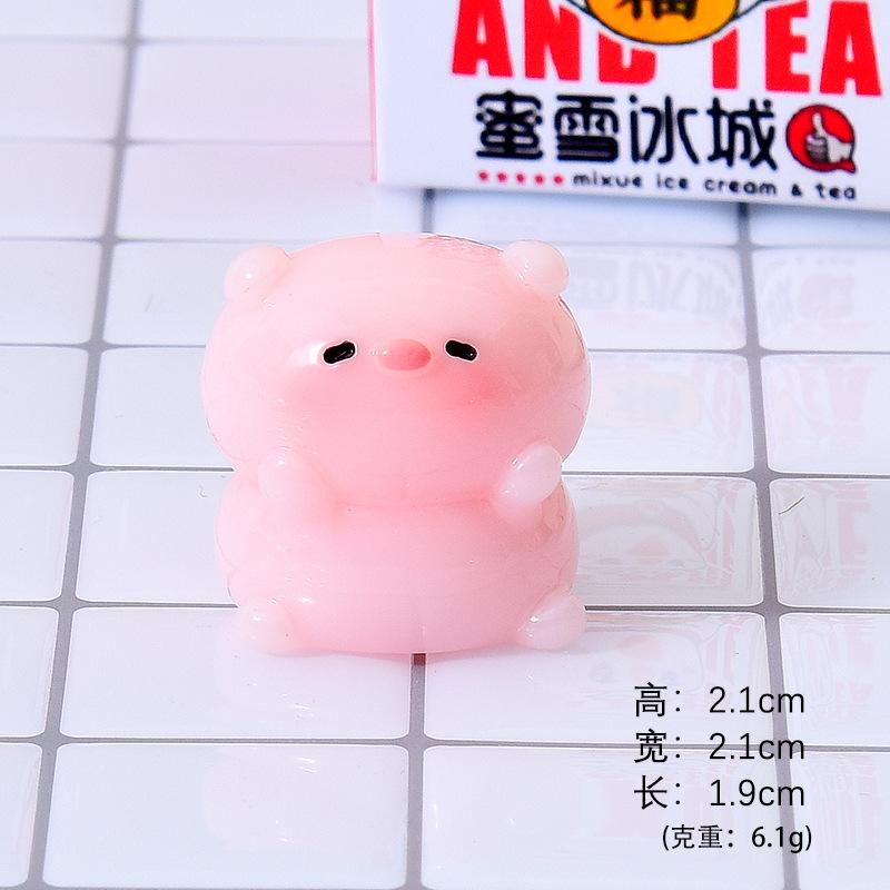 Heo hồng mini resin, mô hình để bàn, blind box, phụ kiện DIY (NX-605)