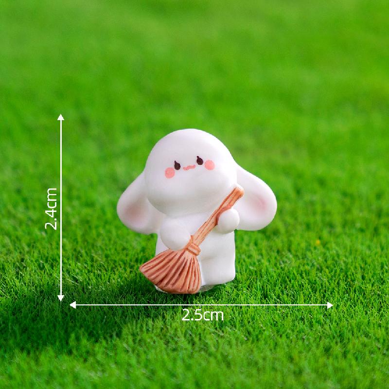 微景观创意劳动小兔子小熊房子园艺造景 DIY装饰品配件树脂小摆件