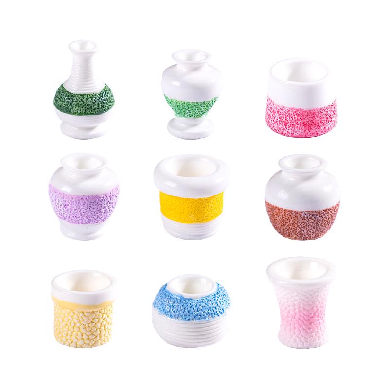 Tiểu cảnh bình hoa nhiều màu DIY, phụ kiện tiểu cảnh mini treo bàn resin garden cute (ZC-1419)