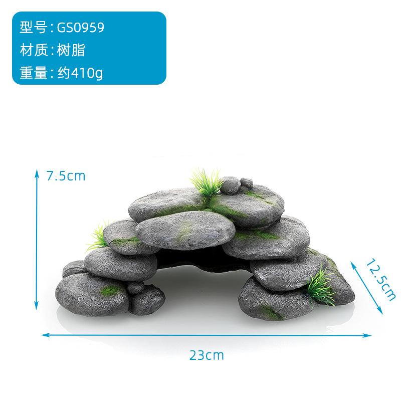 爬宠躲避穴躲避洞爬台晒背晒台乌龟树脂装饰布景鱼缸水族景观造景